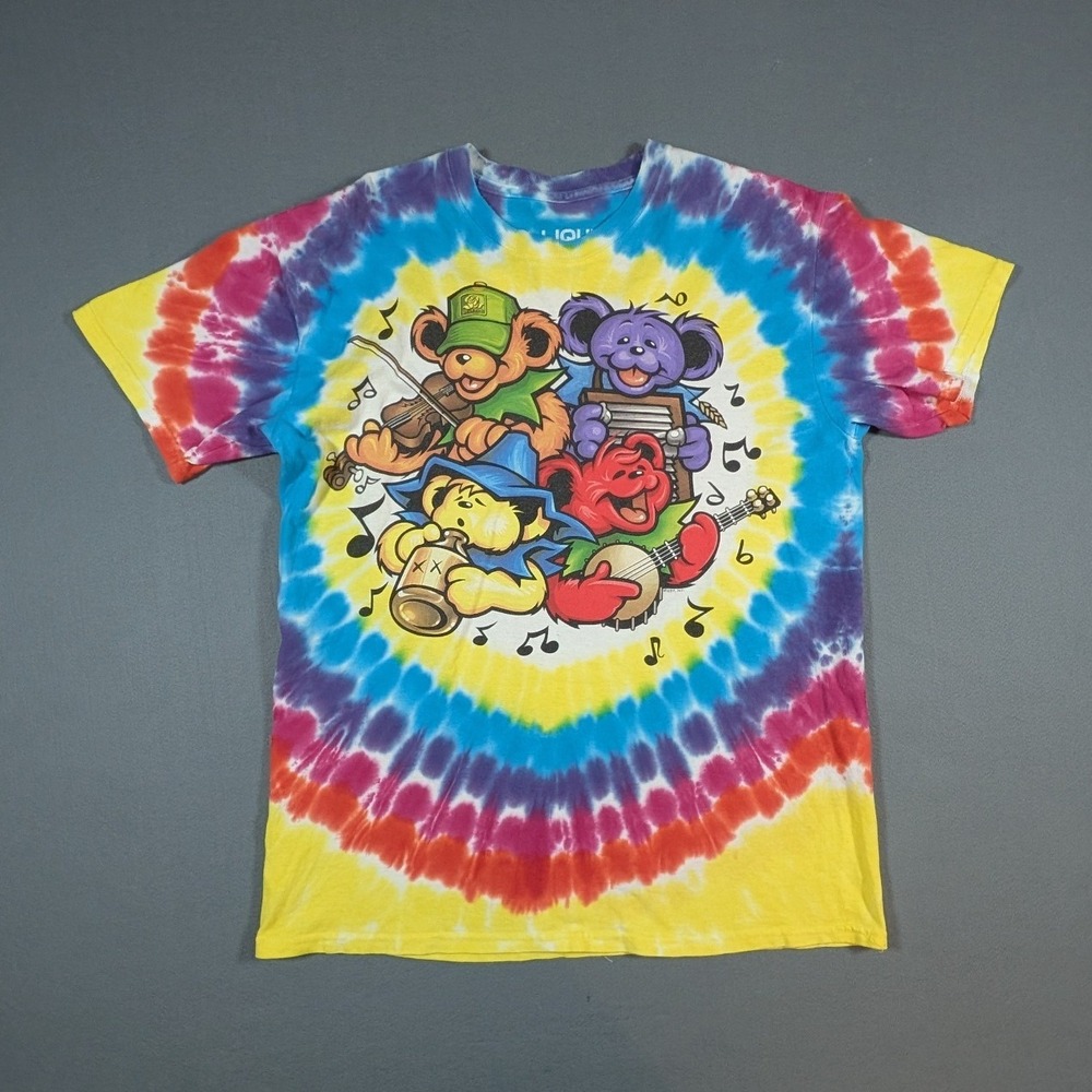 Liquid Blue Grateful Dead T-Shirt Mens Medium Tie Dye River Jamboree Bears